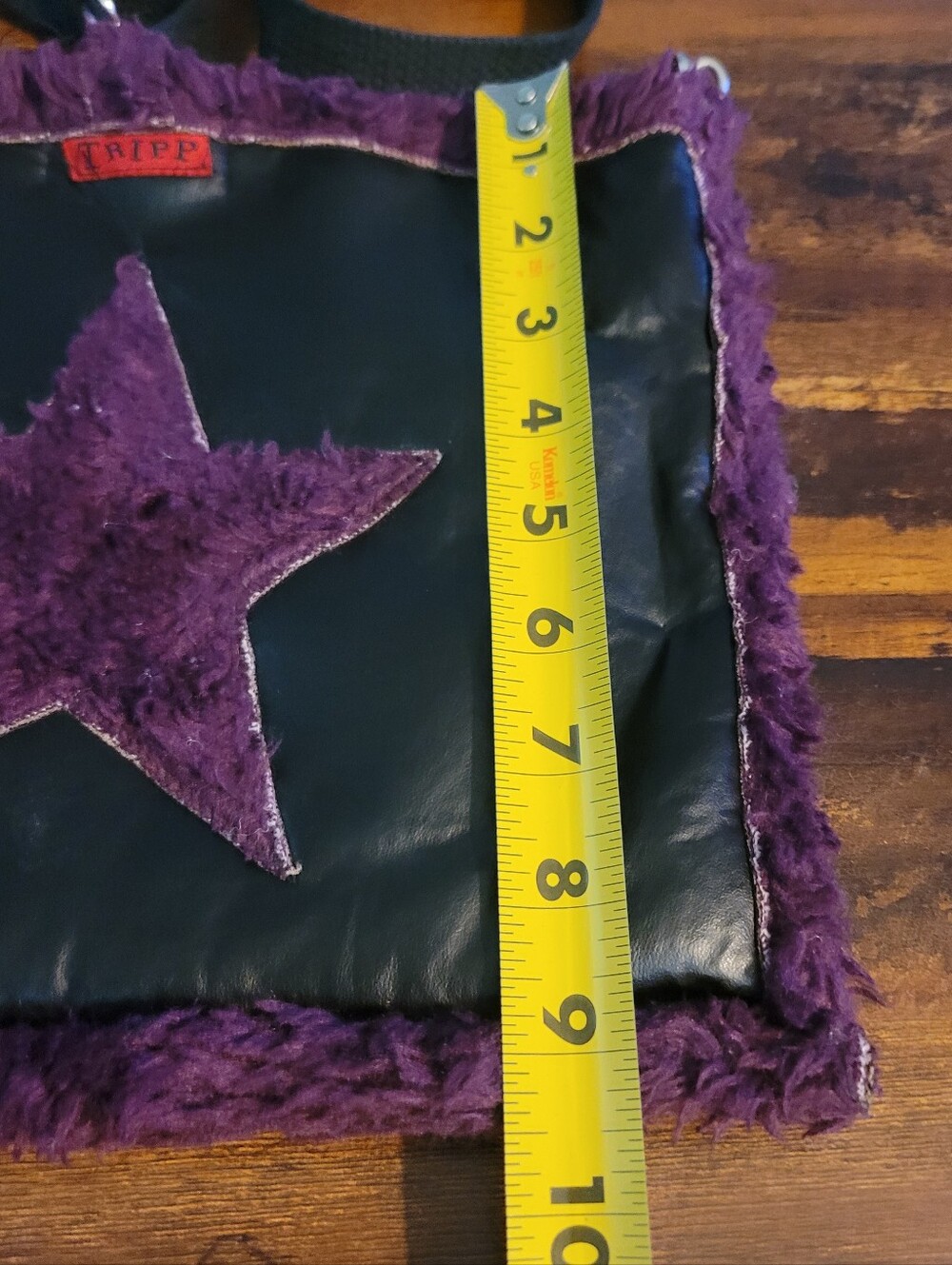 Tripp NYC Vintage Purple Star Faux-Fur Crossbody Bag Reveridable HTF Y2K - Picture 7 of 11